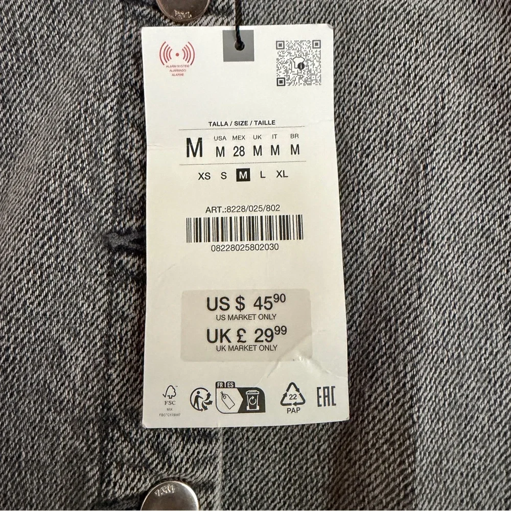 ZARA Denim Crossover Midi Skirt in Dark Gray NWT Medium M NWT - Picture 16 of 16